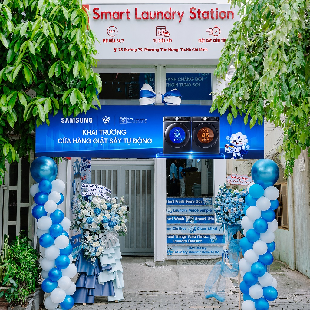 Mô hình cửa hàng giặt sấy tự động, sử dụng giải pháp Samsung, khai trương cửa hàng đầu tiên - TVU04130