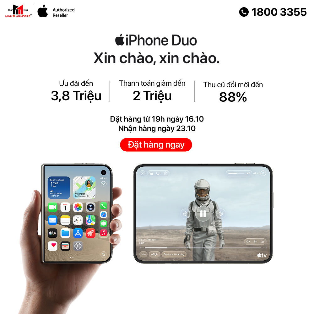 Minh Tuấn Mobile tung ưu đãi hấp dẫn cho khách đặt hàng iPhone Duo, màn hình gập đầu tiên từ Apple - Minh Tuan Mobile Pre order iPhone Duo 1