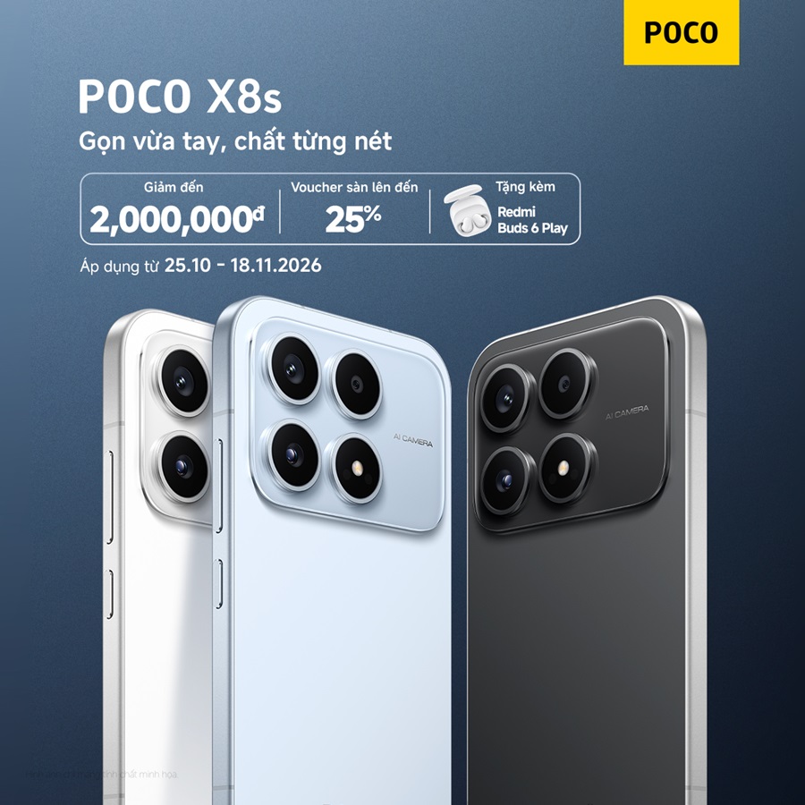 Ra mắt POCO X8s, smartphone tầm trung với loạt nâng cấp vượt trội 3 Ra mắt POCO X8s, smartphone tầm trung với loạt nâng cấp vượt trội - POCO X8s S
