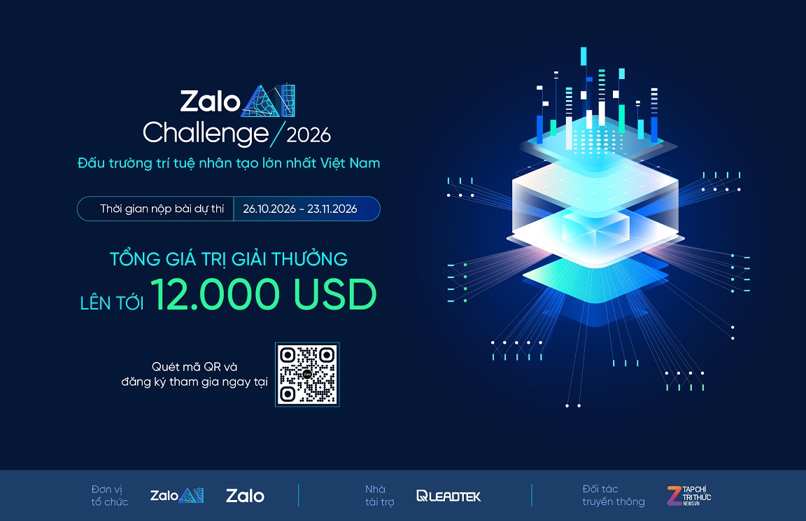 Zalo AI Challenge 2026 khởi động: Đưa AI tác nhân vào đời sống qua giọng nói và dữ liệu 1 Zalo AI Challenge 2026 khởi động: Đưa AI tác nhân vào đời sống qua giọng nói và dữ liệu - Zalo AI Challenge 2026 khoi tranh dua AI tac nhan vao doi song voi hai bai toan ve giong noi va du lieu 1.jpg